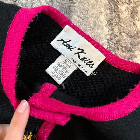 Vintage sweater funky buttons long sleeve tunic old money - Ami Knits - size 16 - Picture 5 of 8